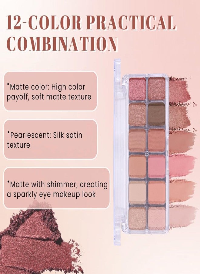 سويكي لوحة ظلال العيون SUAKE Nude Pink، مطفية ولامعة، غنية بالأصباغ، 12 لونًا بنيًا بنفسجيًا، برايمر لظلال العيون، لوحة ظلال عيون كورية - Image 4